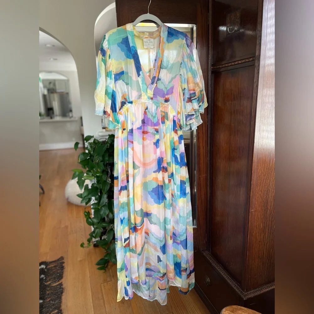 Forte Forte Silk Chiffon Dress with "Up Above in The Sky" Print in Morning. 10 - Picture 2 of 16